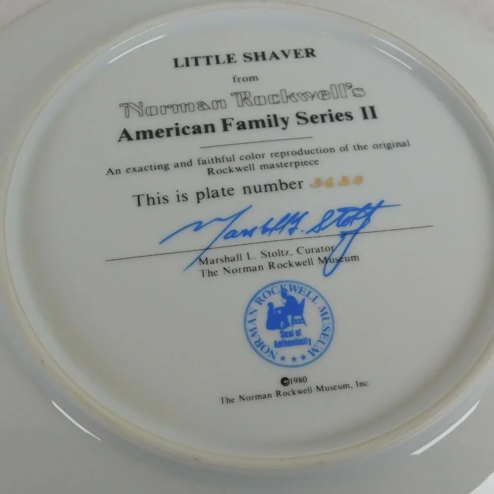 Norman Rockwell Collector Plate “Little Shaver” American Family Series II 1980 - Picture 3 of 3